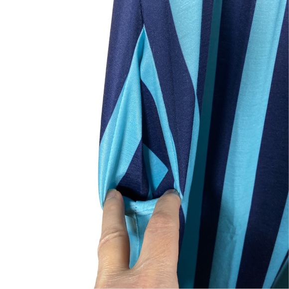 Ladies' MIROL Cutout Shoulder, Mixed Stripe Midi Dress - Picture 5 of 8